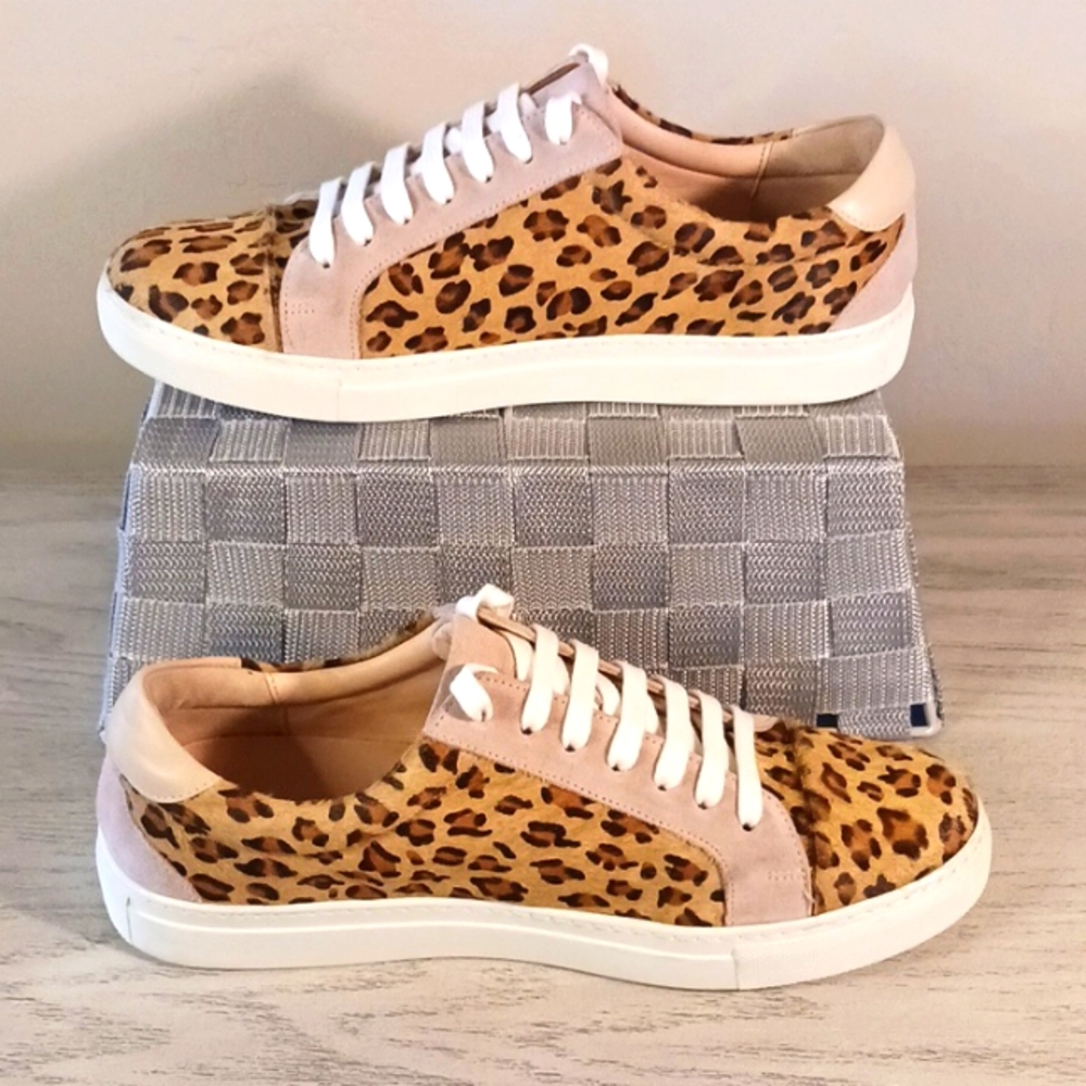 Anthropologie Shoes Women's Size 41 US 8.5 , Brown Sneakers Leather Calf Hair - Picture 3 of 8